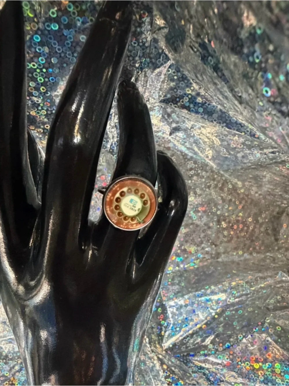 Vintage Rotary Telephone Dial Statement Ring